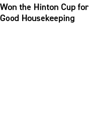 Won the Hinton Cup for Good Housekeeping​ ​ 