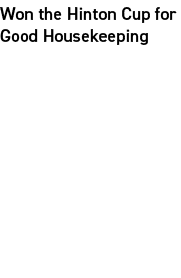 Won the Hinton Cup for Good Housekeeping 