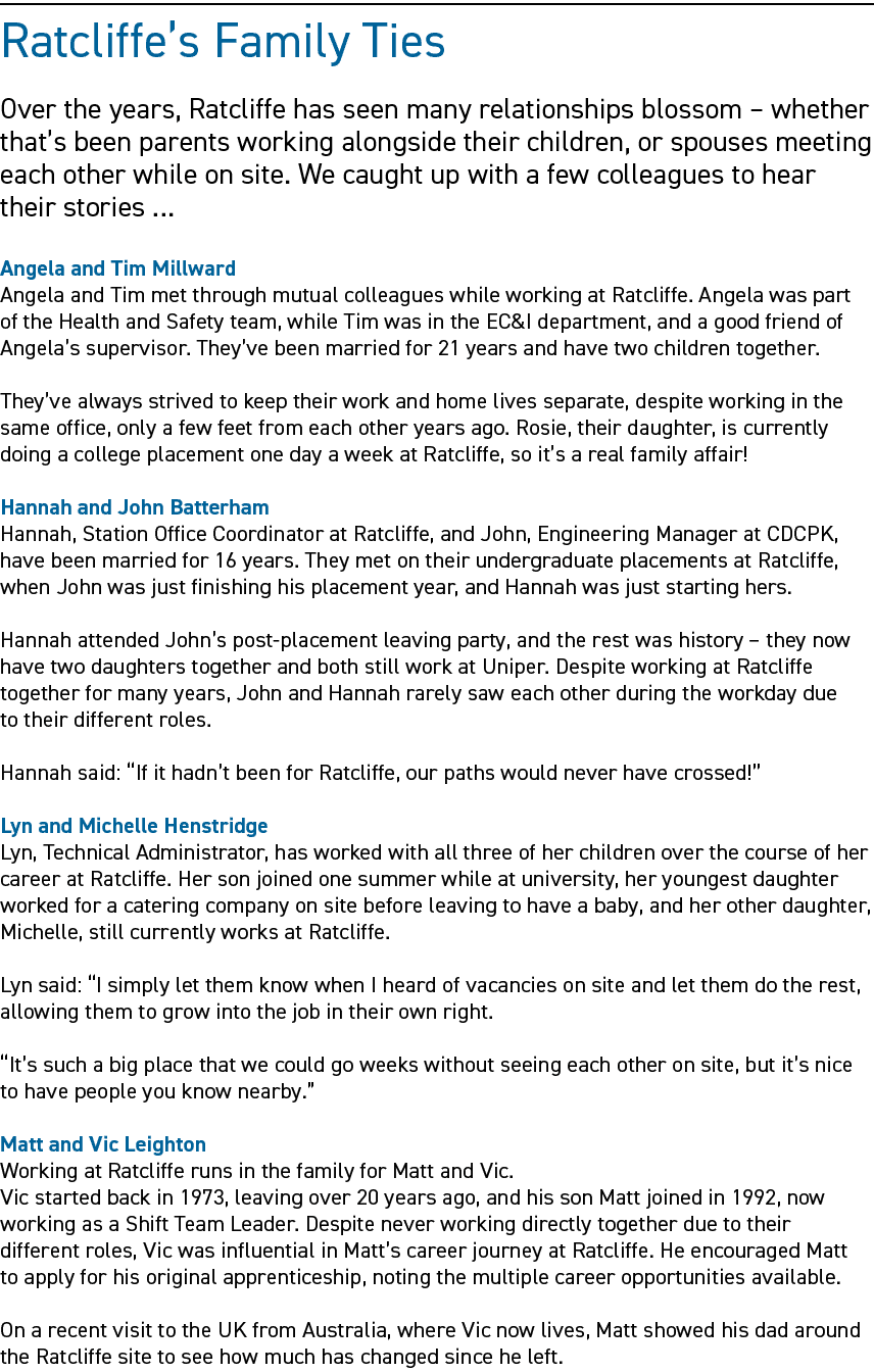 Ratcliffe’s family ties Over the years, Ratcliffe has seen many relationships blossom – whether that’s been parents w...