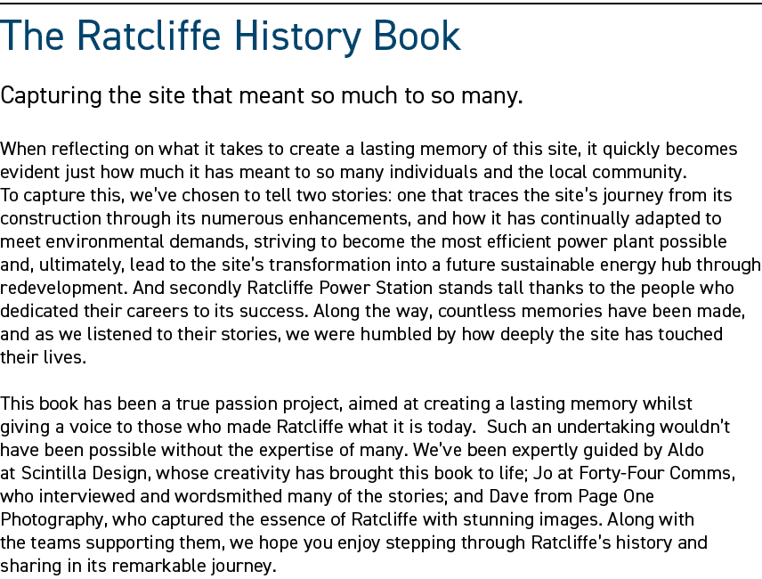The Ratcliffe History Book Capturing the site that meant so much to so many. When reflecting on what it takes to crea...