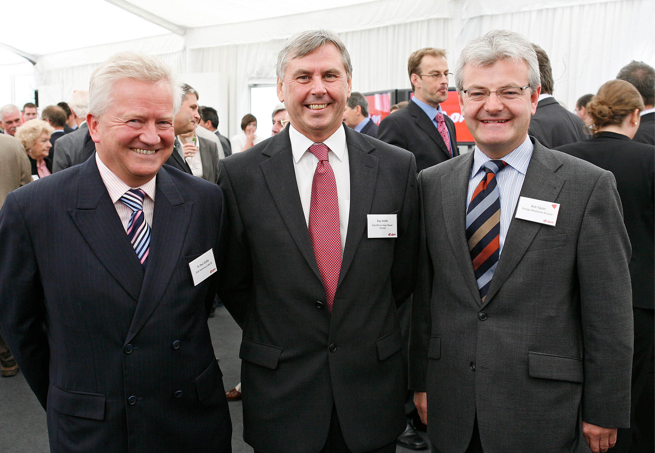 (Photoshoot 0907-059) VIP day at Ratcliffe Power Station to mark 40 years of generation at the station. Pictured L to R: Paul Golby, Ray Smith and Bob Taylor.